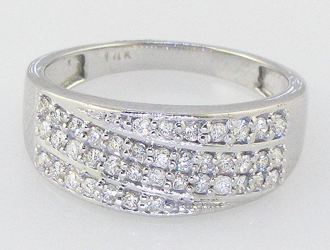 The Gustavo Four Row Right Hand Wedding Natural Diamond Ring White Gold 7.85 mm - Image 4