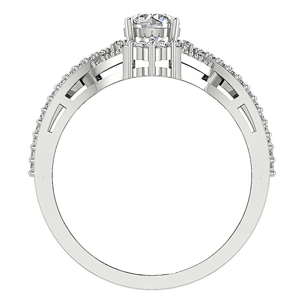 The Hadlee Fancy Solitaire Engagement Ring For Women Round Diamond 14K Gold - Image 5