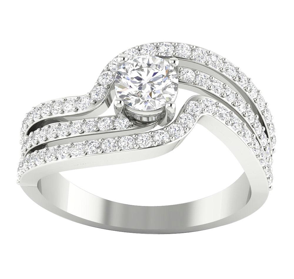 The Halo 14K Solid Gold Genuine Diamond Engagement Anniversary Ring - Image 4