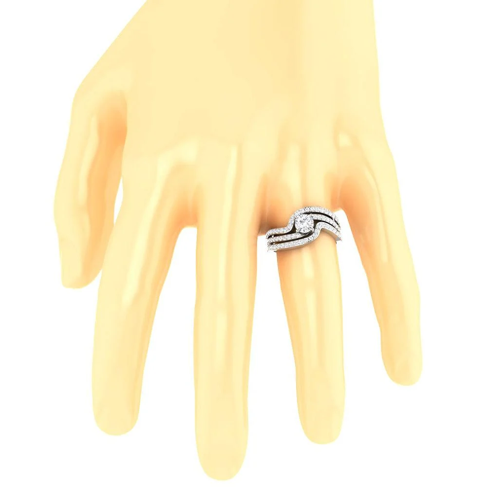 The Halo 14K Solid Gold Genuine Diamond Engagement Anniversary Ring - Image 7