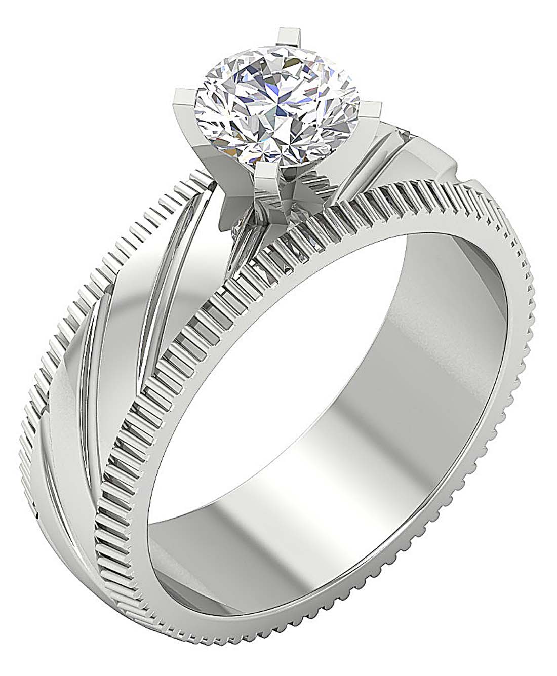 1 Carat Round Diamond Solitaire Engagement Ring in 14k Yellow Gold (I1/SI1 Clarity) - Image 3