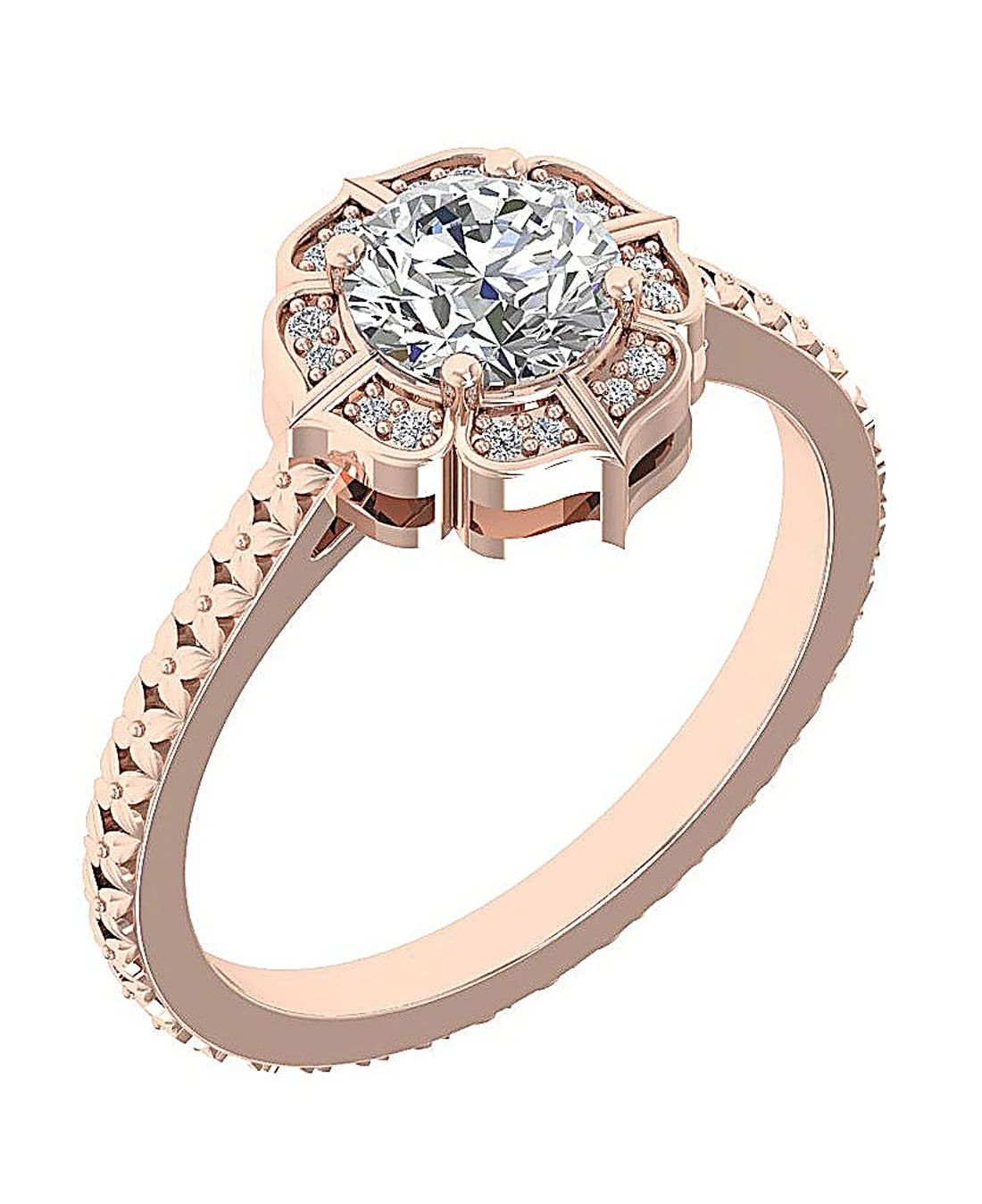 The Harlee Ladies Round Brilliant Cut Diamond Solitaire Engagement Ring 14K Solid Gold - Image 4