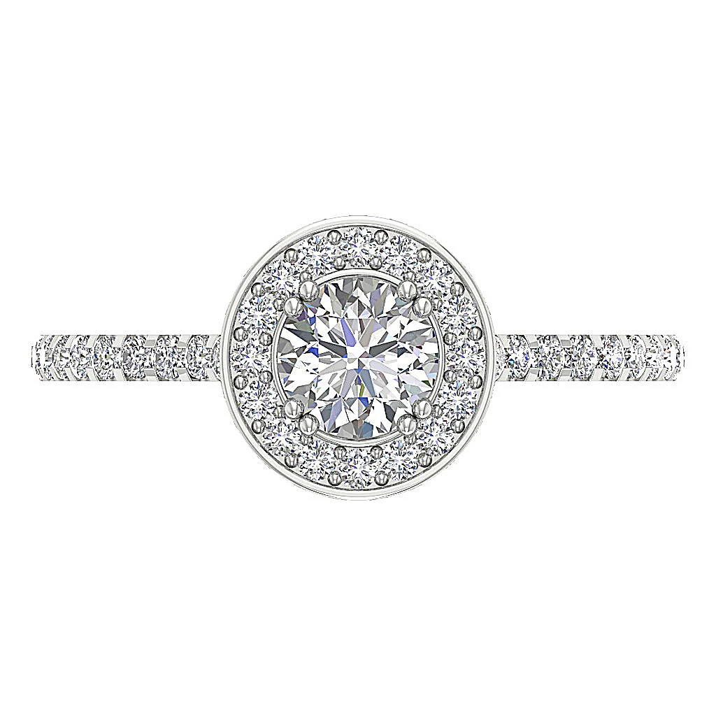 The Harold For Women Halo Engagement Solitaire Natural Diamond Ring 14K Gold - Image 5