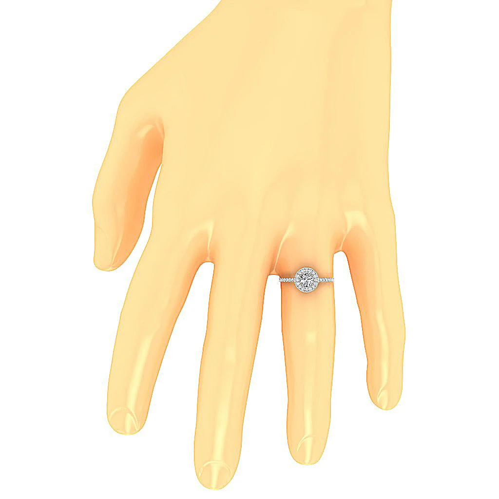 The Harold For Women Halo Engagement Solitaire Natural Diamond Ring 14K Gold - Image 7