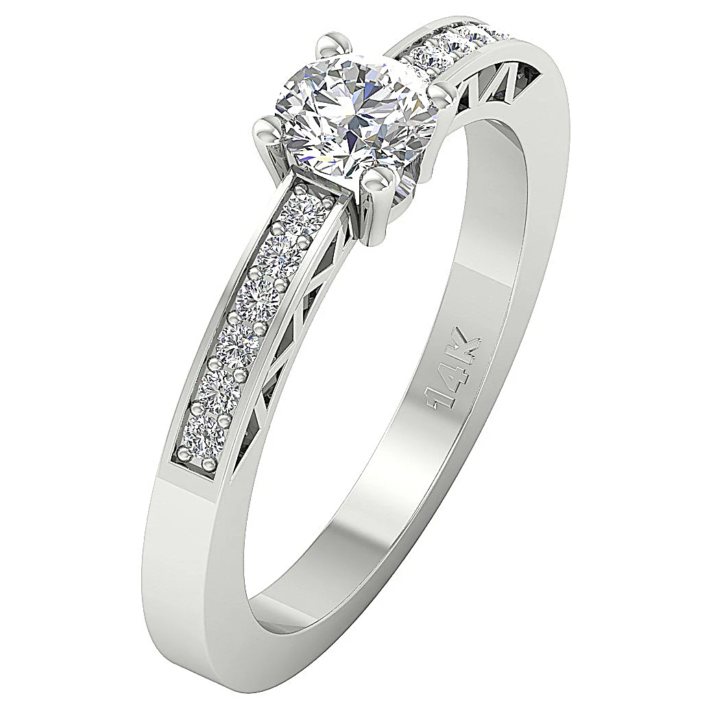 The Harry Designer Solitaire Engagement Ring 14k Rose Gold Natural Diamond - Image 2
