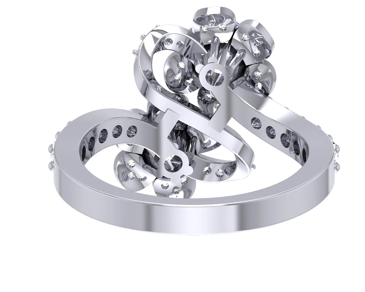 The Harvey Forever Us 2 Stone Flower Solitaire Natural Diamond Engagement Ring 14K Gold - Image 7