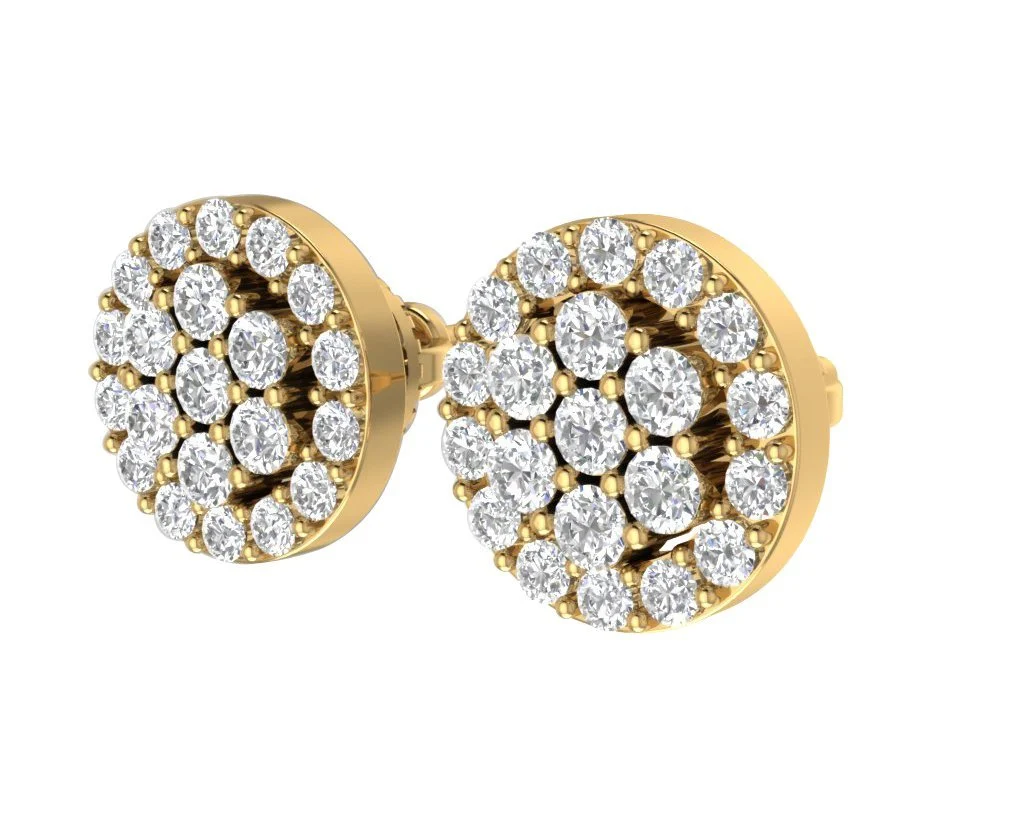 The Haven 14K Rose Gold Genuine Diamond Cluster Designer Stud Earring For Her - Image 10