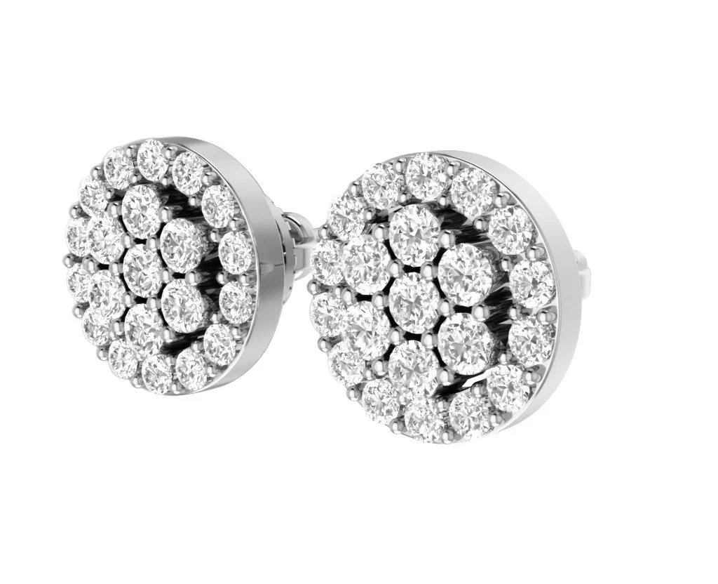 The Haven 14K Rose Gold Genuine Diamond Cluster Designer Stud Earring For Her - Image 11
