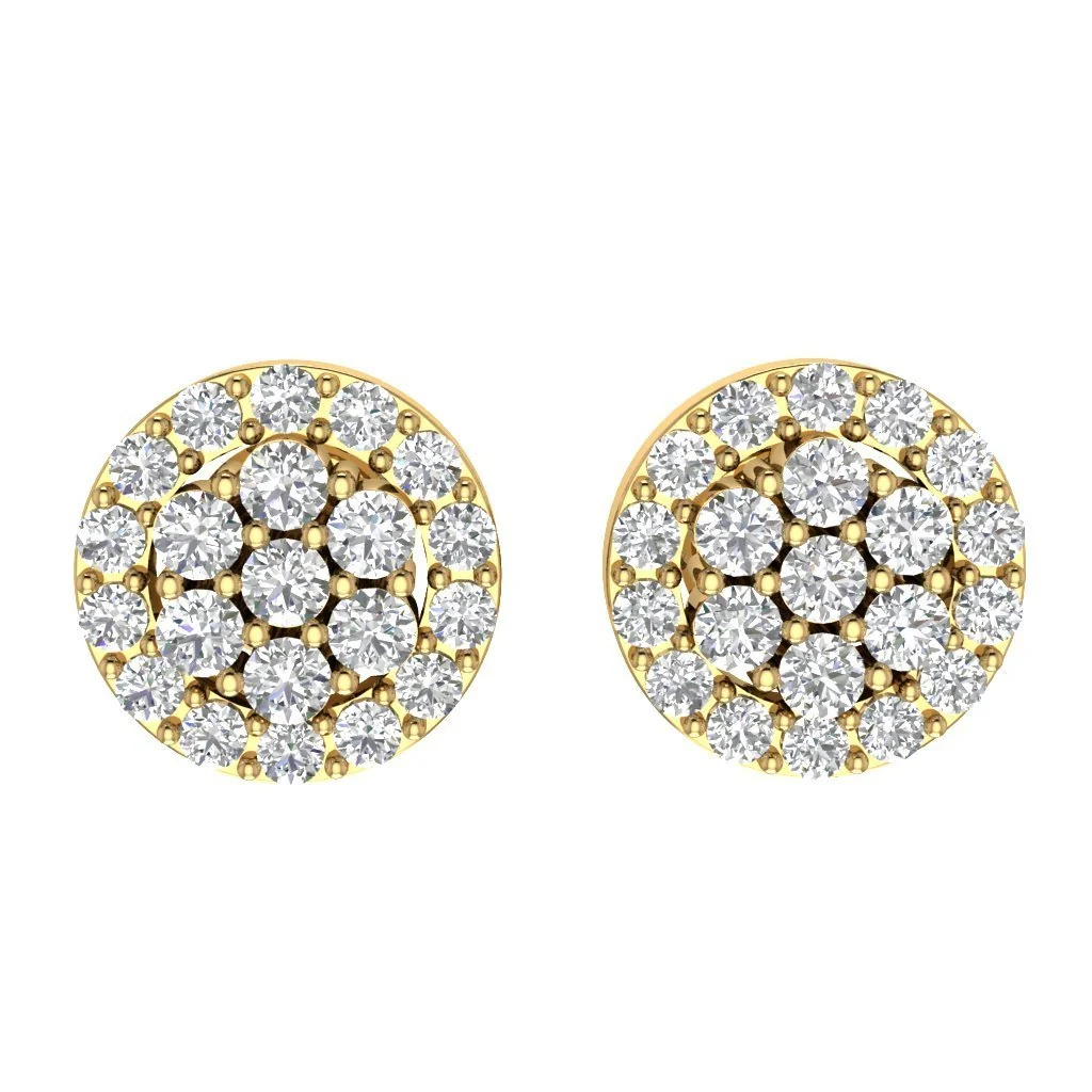 The Haven 14K Rose Gold Genuine Diamond Cluster Designer Stud Earring For Her - Image 3