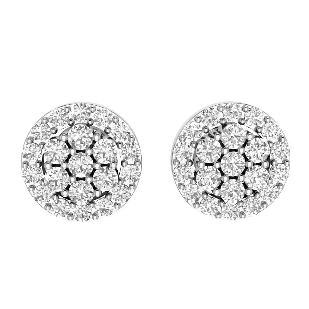 The Haven 14K Rose Gold Genuine Diamond Cluster Designer Stud Earring For Her - Image 4