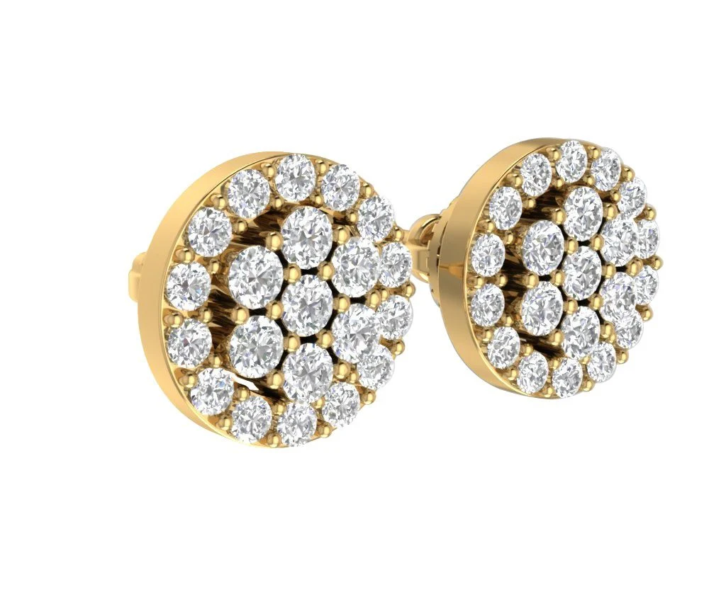 The Haven 14K Rose Gold Genuine Diamond Cluster Designer Stud Earring For Her - Image 6