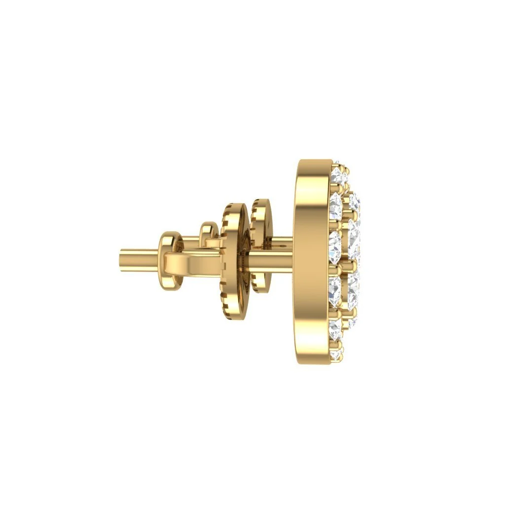 The Haven 14K Rose Gold Genuine Diamond Cluster Designer Stud Earring For Her - Image 9