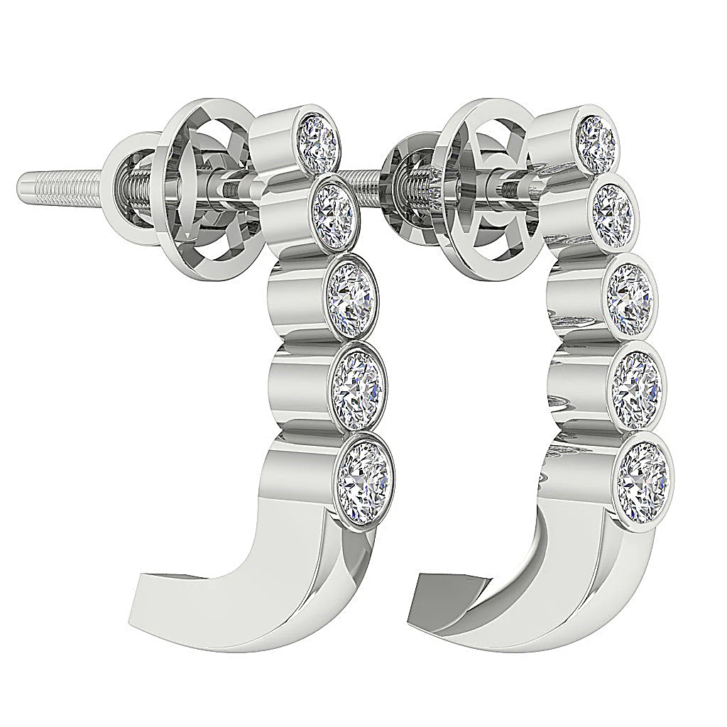 The Hayden Bezel Set Hoop Earring For Her Natural Diamond 0.80 Inch 14K Yellow Gold - Image 14