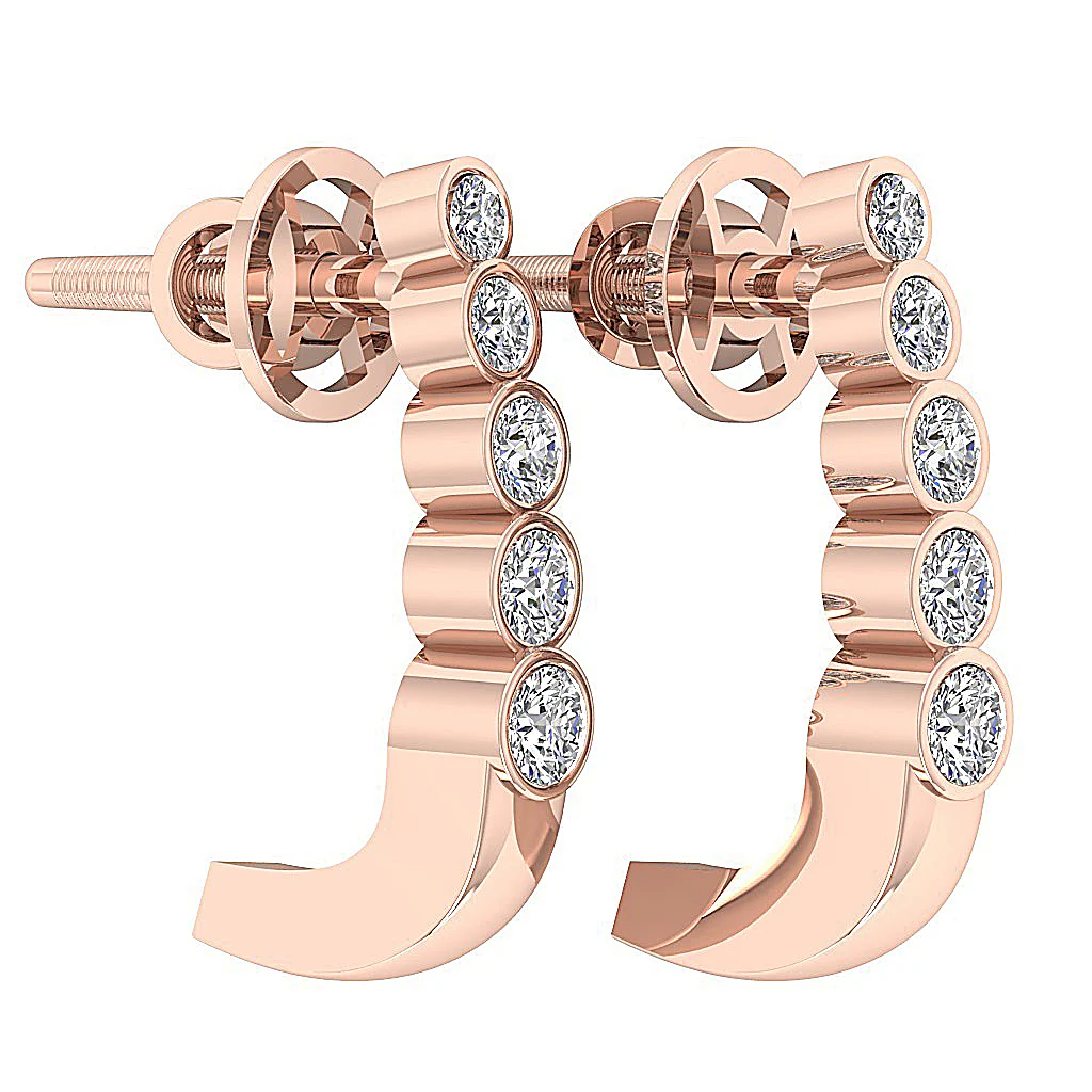 The Hayden Bezel Set Hoop Earring For Her Natural Diamond 0.80 Inch 14K Yellow Gold - Image 15