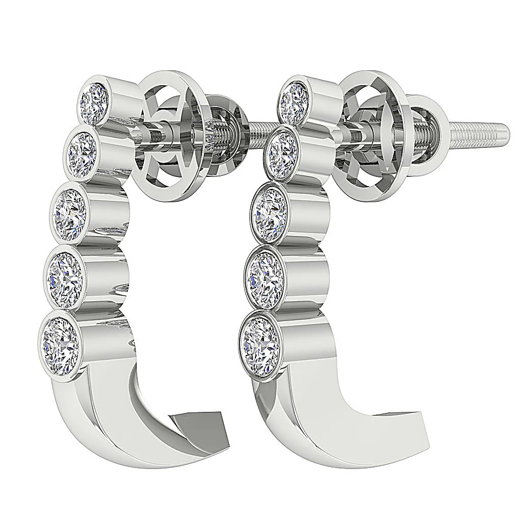 The Hayden Bezel Set Hoop Earring For Her Natural Diamond 0.80 Inch 14K Yellow Gold - Image 8