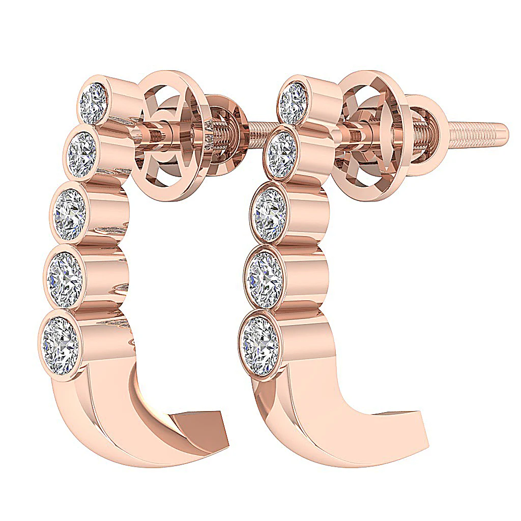 The Hayden Bezel Set Hoop Earring For Her Natural Diamond 0.80 Inch 14K Yellow Gold - Image 9