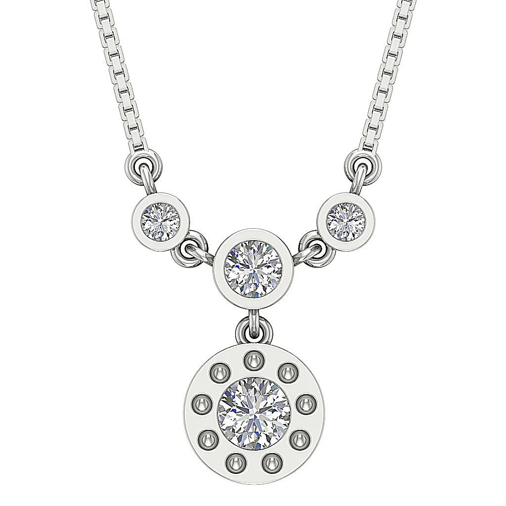 The Hayden Natural Diamond Fashion Pendant Necklace 0.75 Inch 14k Yellow Gold - Image 3