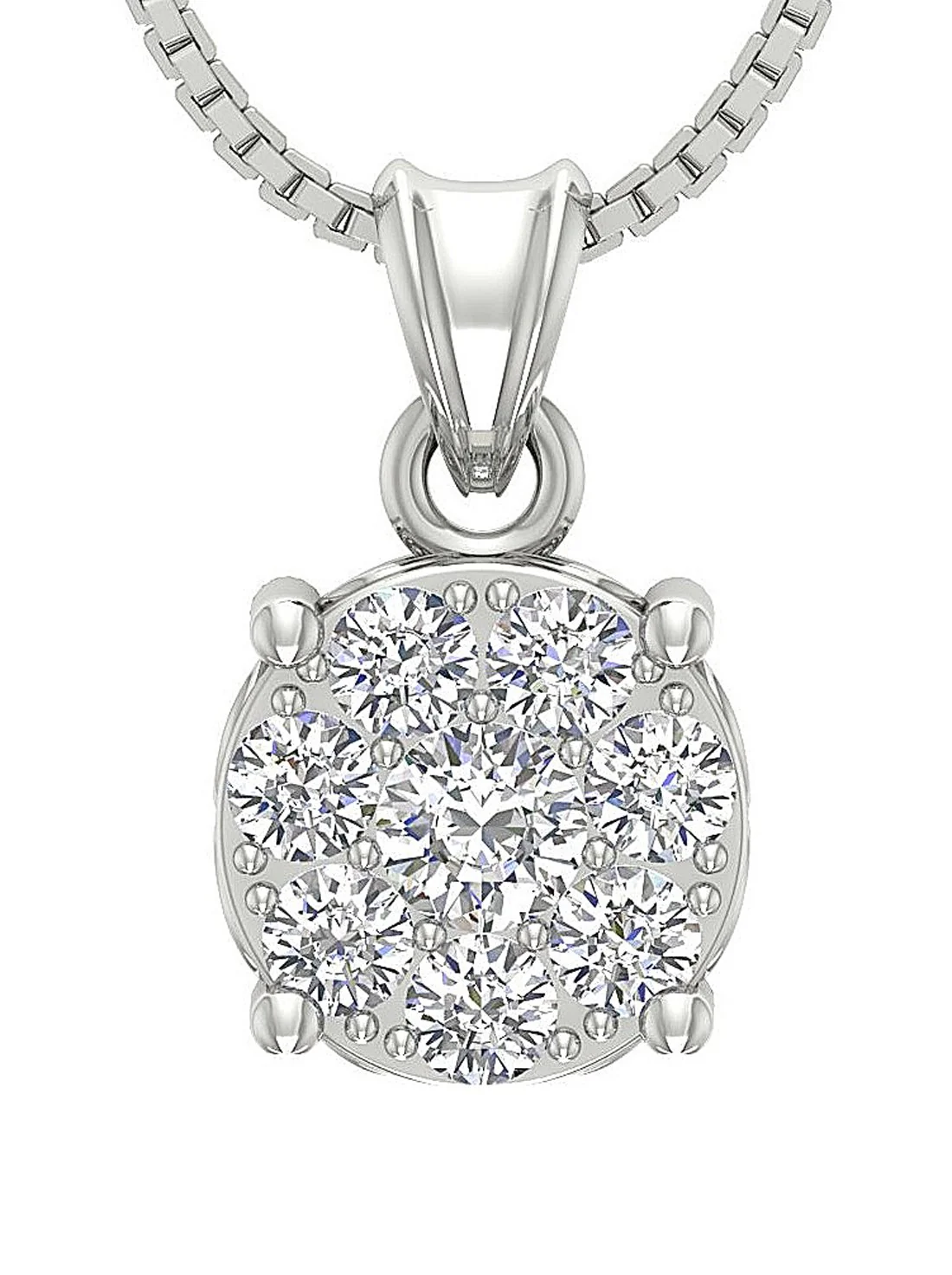 The Hayes Genuine Diamond 14k Rose Gold Circle Fashion Pendant 0.73 Inch - Image 3