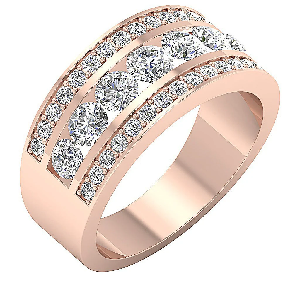 The Hayes Elegant Engagement Wedding Ring 14K Solid Gold Natural Diamond 9.90 mm - Image 2