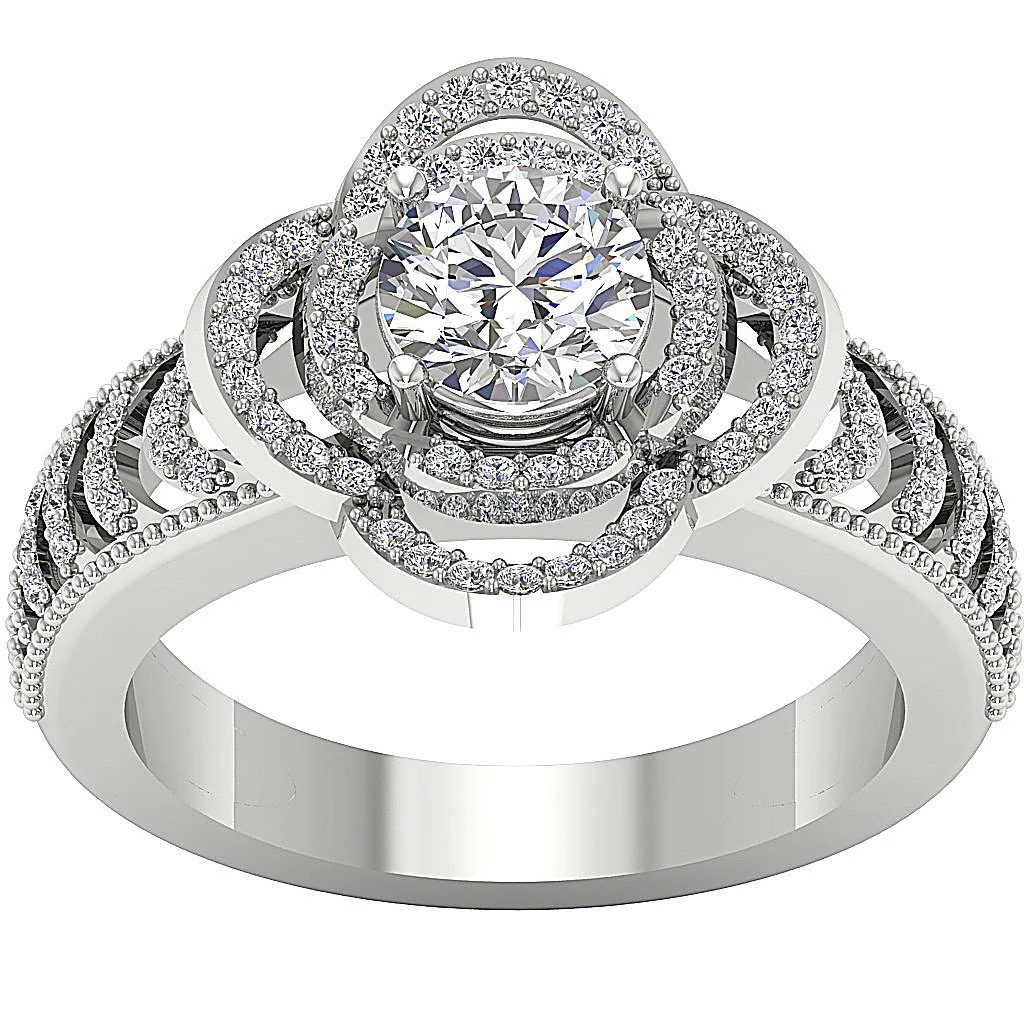 The Hayley Designer Soltaire Anniversary Ring Genuine Diamond 14K Solid Gold - Image 4