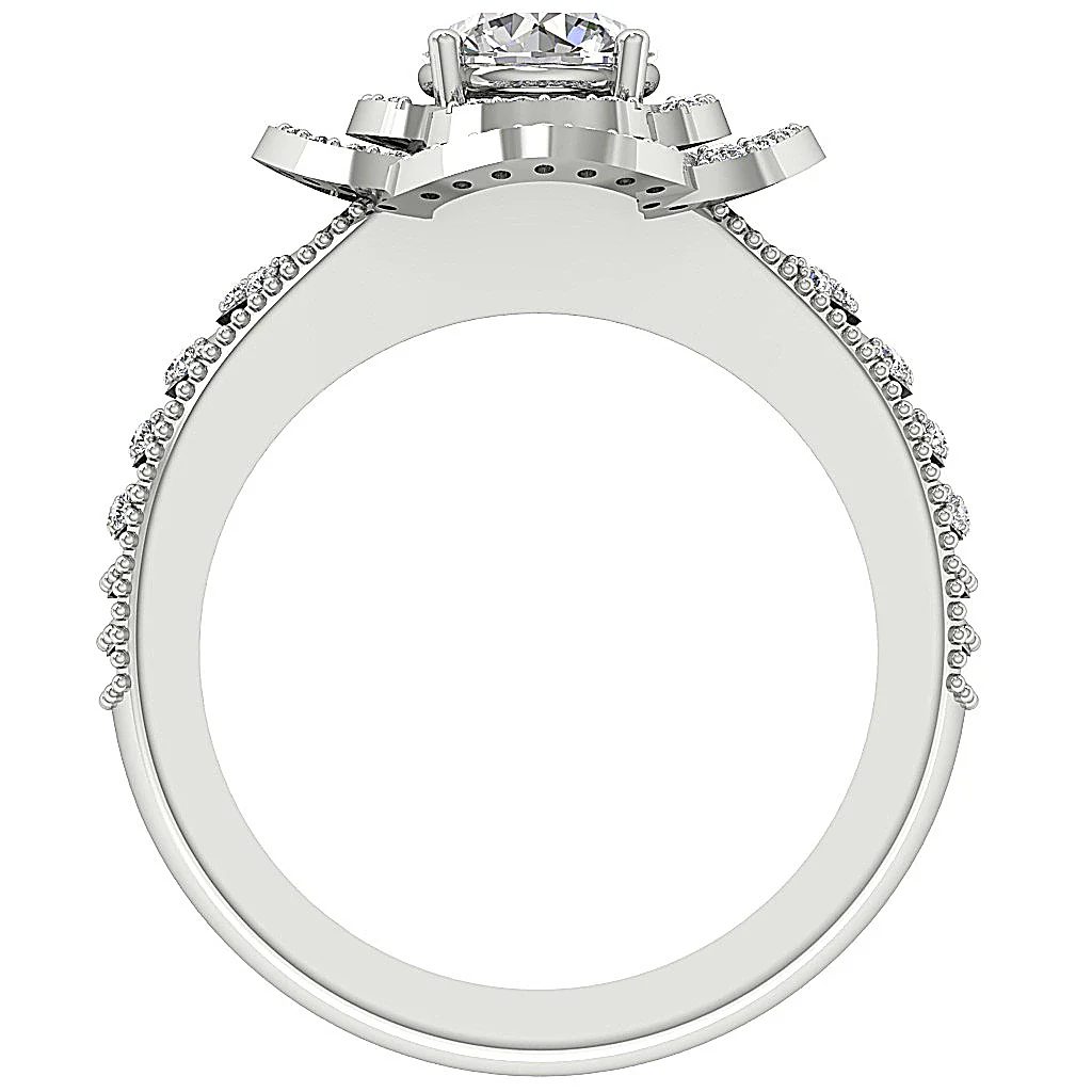 The Hayley Designer Soltaire Anniversary Ring Genuine Diamond 14K Solid Gold - Image 5