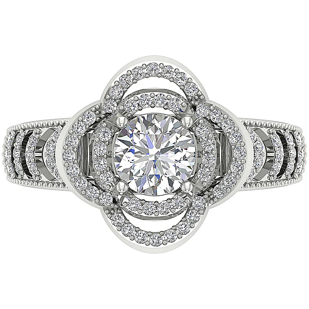 The Hayley Designer Soltaire Anniversary Ring Genuine Diamond 14K Solid Gold - Image 6