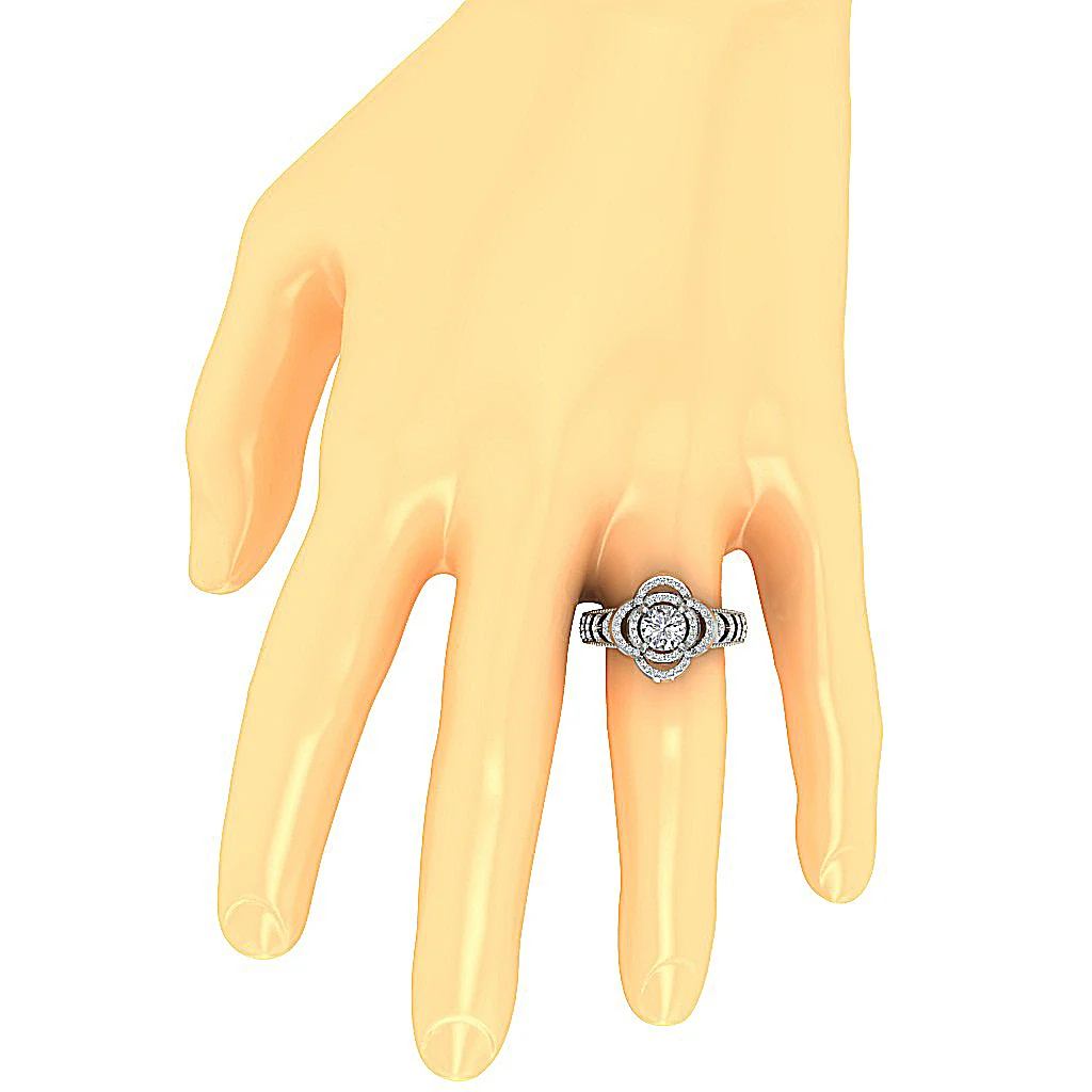 The Hayley Designer Soltaire Anniversary Ring Genuine Diamond 14K Solid Gold - Image 7
