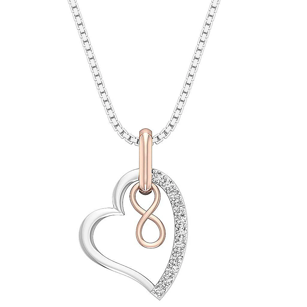 The Hector Lovestruck Heart Pendant Genuine Diamond 14K Solid Gold For Her