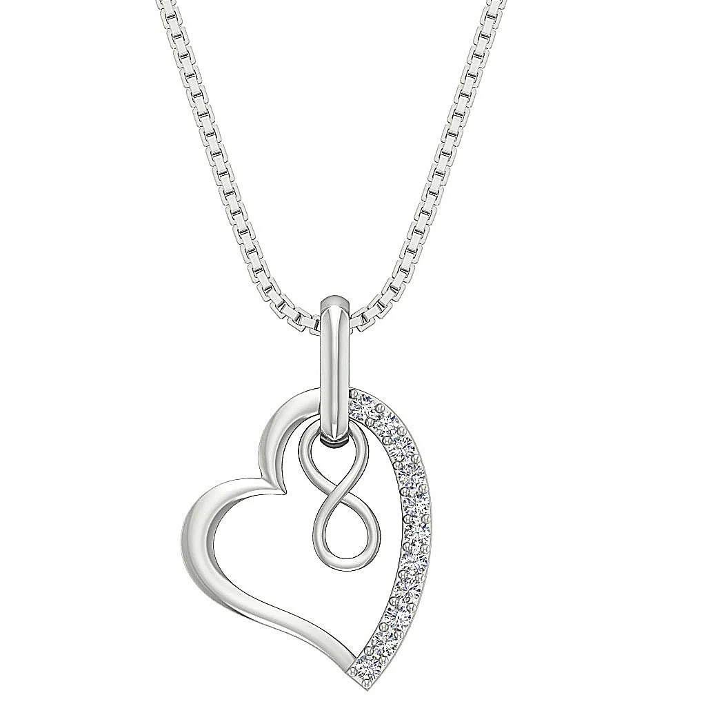 The Hector Lovestruck Heart Pendant Genuine Diamond 14K Solid Gold For Her - Image 2
