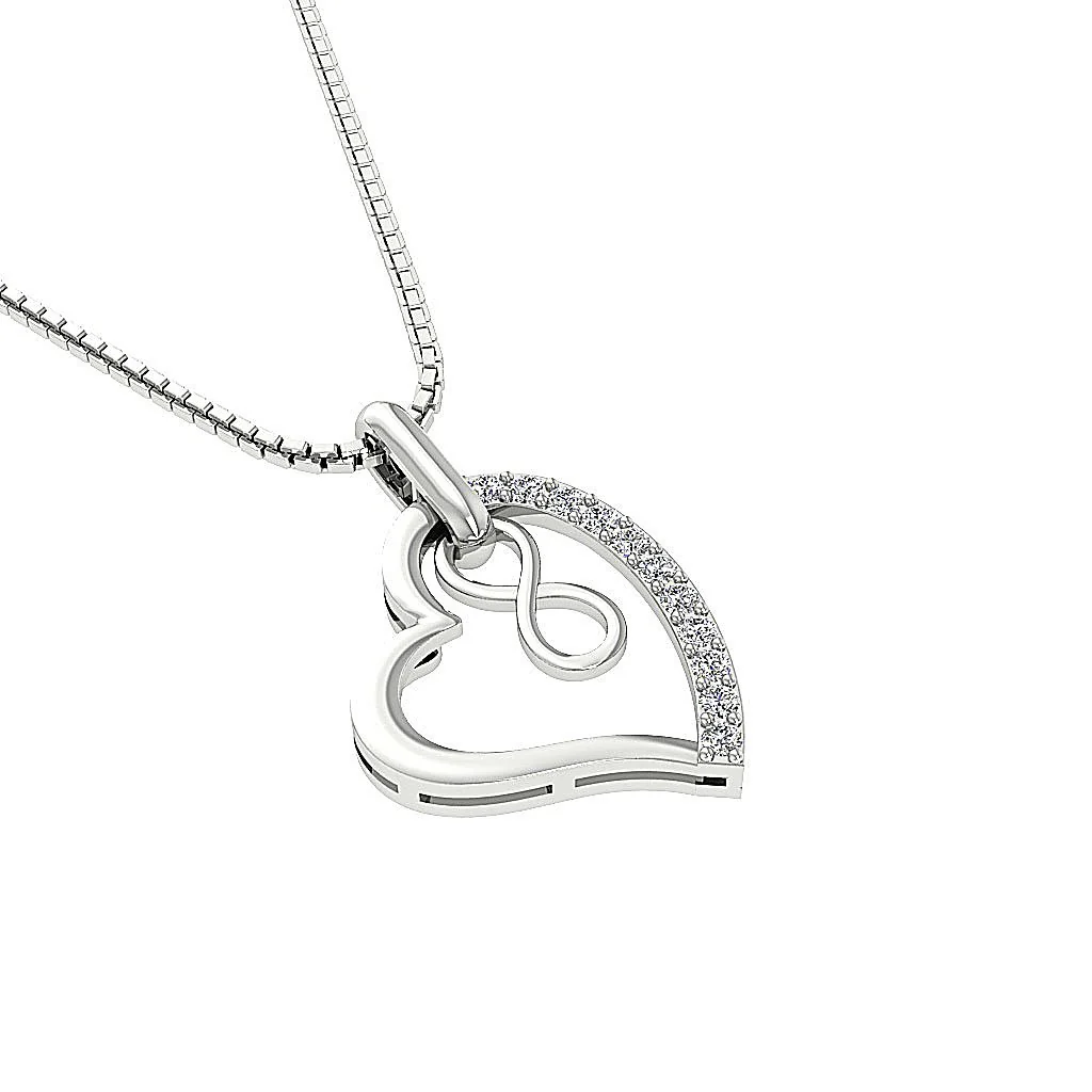 The Hector Lovestruck Heart Pendant Genuine Diamond 14K Solid Gold For Her - Image 3