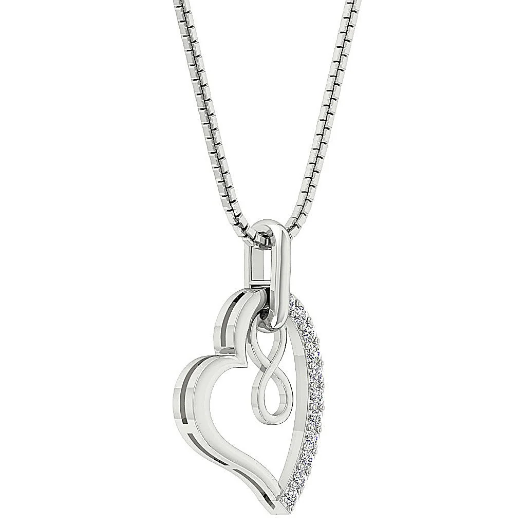 The Hector Lovestruck Heart Pendant Genuine Diamond 14K Solid Gold For Her - Image 5