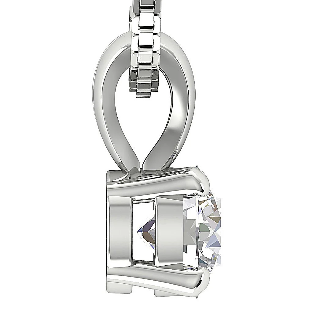 The Heritage Round Cut Lab Grown Diamond Solitaire Pendant VS F 0.50-1.00 14K Gold - Image 4