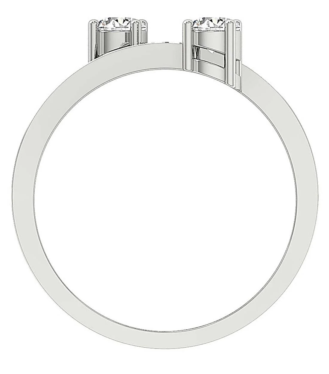 The Hezekiah Sparkly Two Big Solitaire Diamond Engagement White Gold Ring 12.10 mm - Image 5