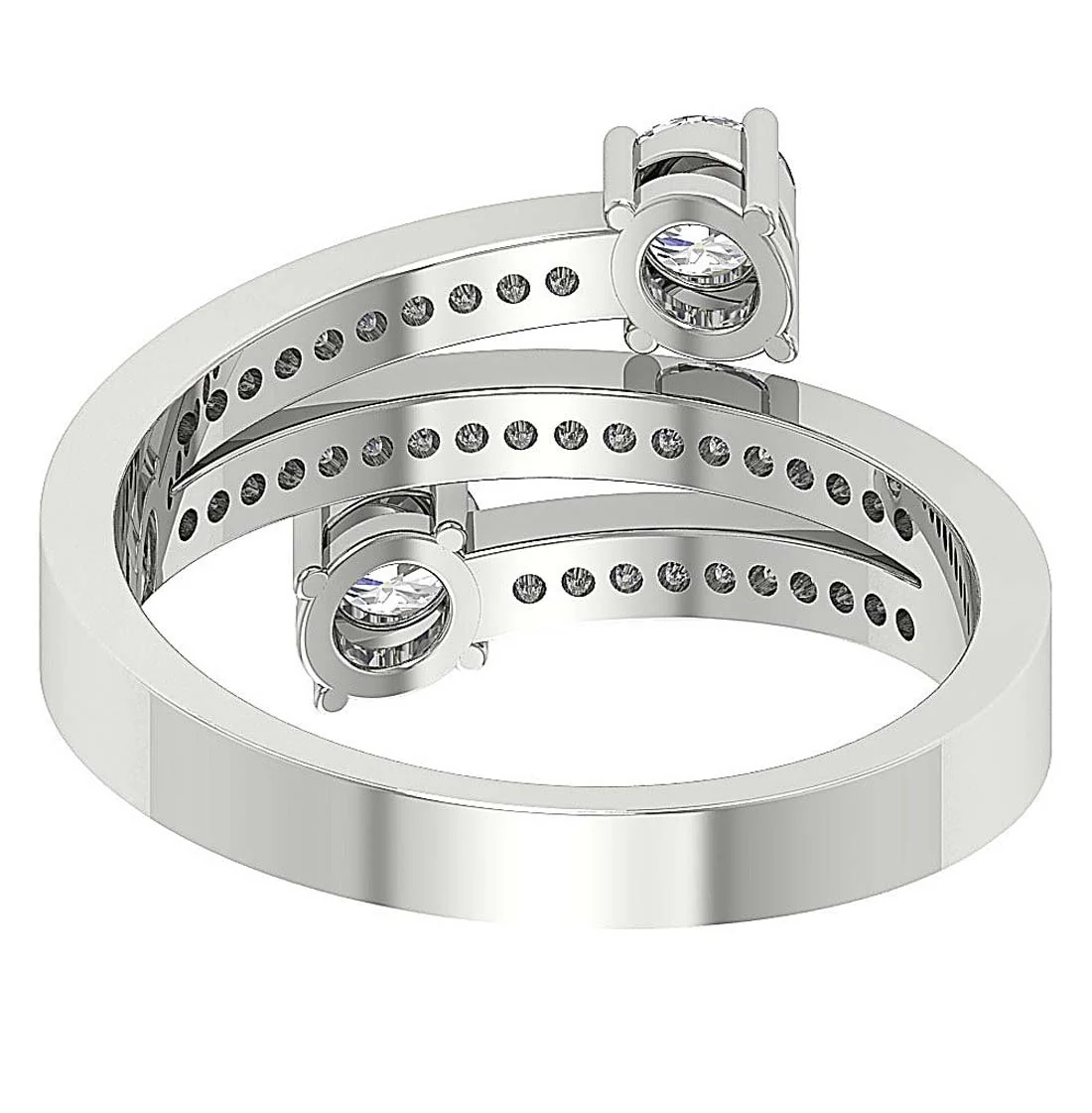The Hezekiah Sparkly Two Big Solitaire Diamond Engagement White Gold Ring 12.10 mm - Image 7
