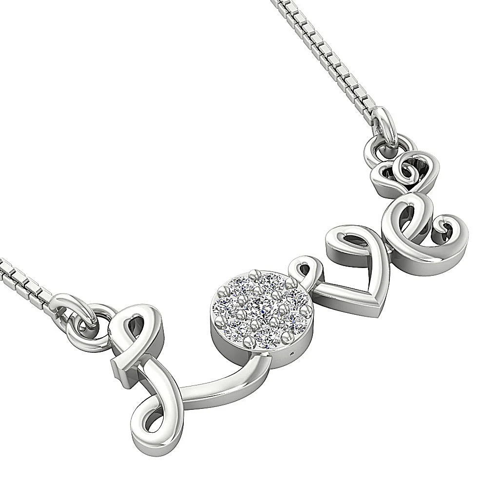 The Holden Natural Diamond Love Of Heart Fashion Pendant Necklace 14K Solid Yellow Gold - Image 4