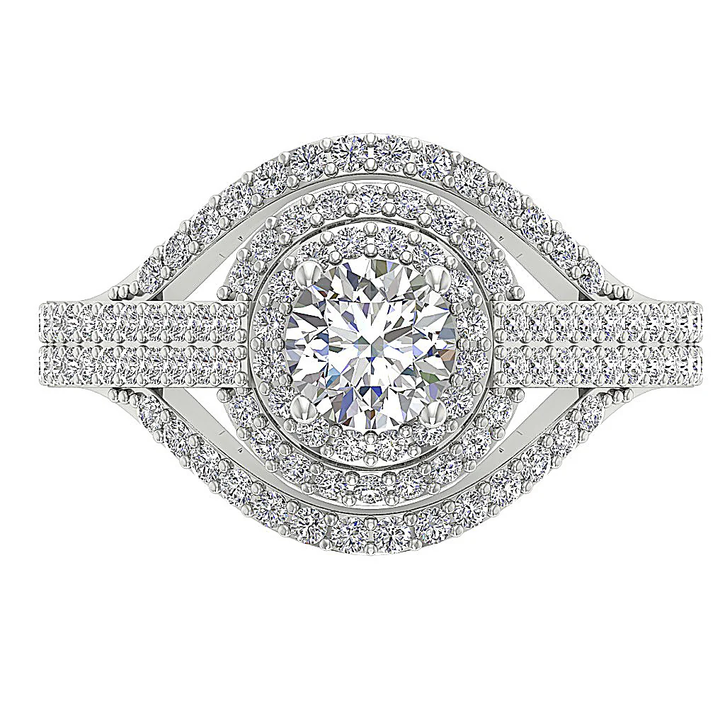 The Houston Double Halo Solitaire Anniversary 14k Rose Gold Natural Diamond Ring - Image 6