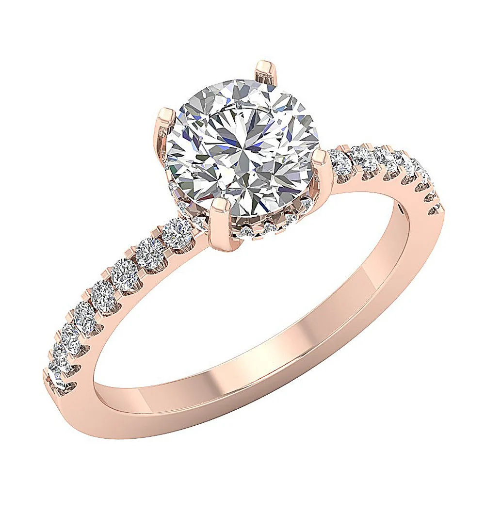 The Hugo Genuine Diamond Solitaire With Accent Engagement Ring For Her 14k Gold - Image 3