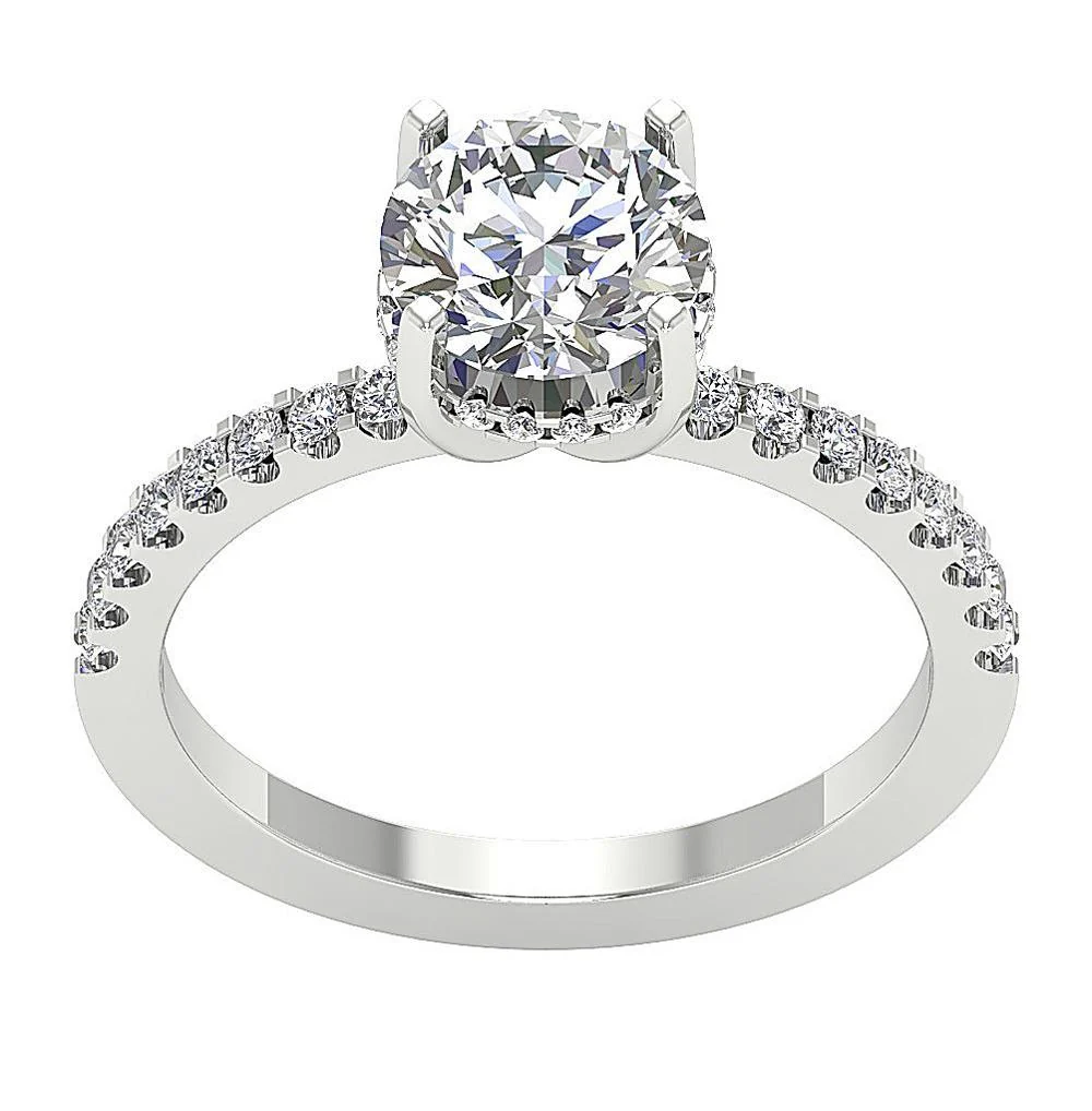 The Hugo Genuine Diamond Solitaire With Accent Engagement Ring For Her 14k Gold - Image 4