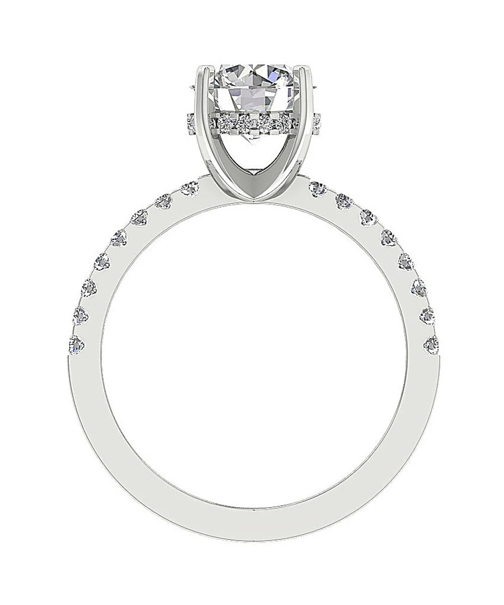 The Hugo Genuine Diamond Solitaire With Accent Engagement Ring For Her 14k Gold - Image 5