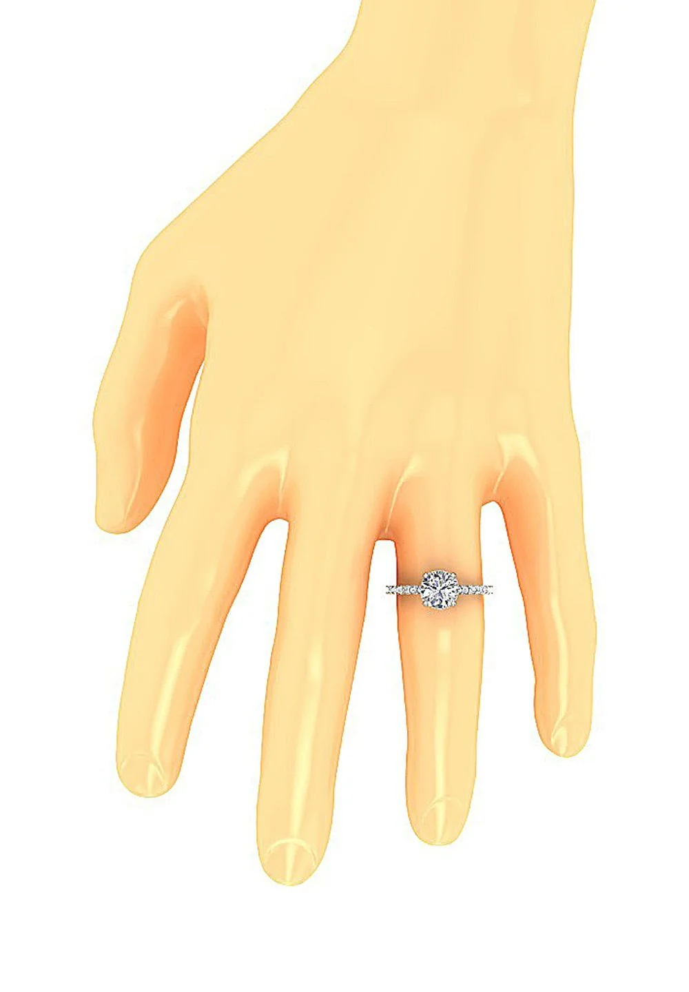The Hugo Genuine Diamond Solitaire With Accent Engagement Ring For Her 14k Gold - Image 7