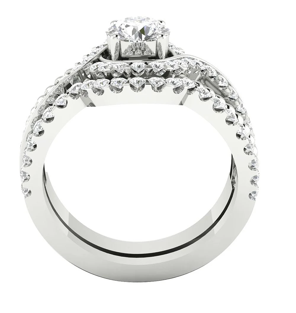 The Hunter Beautiful Bridal Anniversary Ring Set 14k Yellow Gold Natural Diamond For Her - Image 7