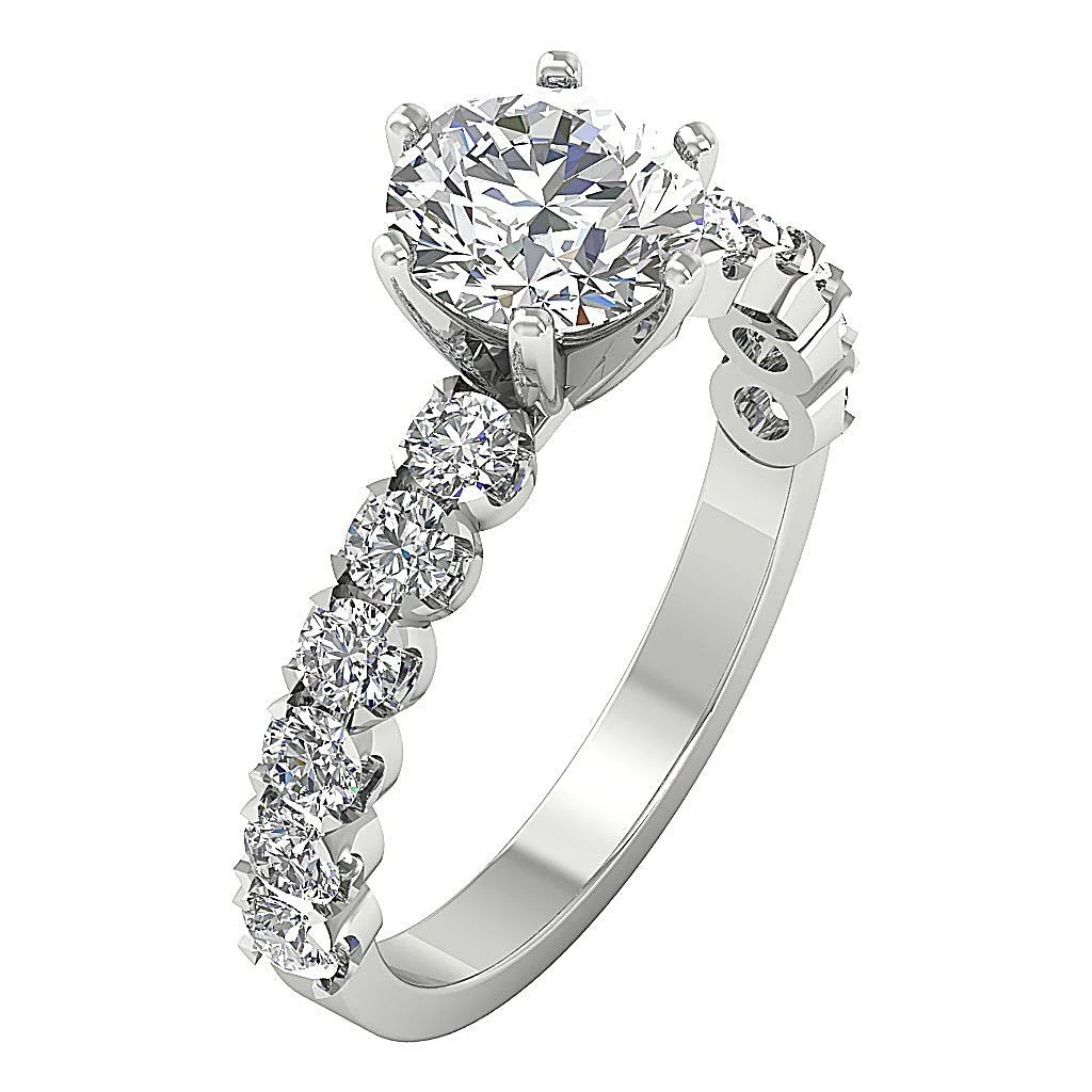 The Ibrahim Classic Six Prong 1.50Ct Center Solitaire Natural Diamond Engagement Ring For Women - Image 2