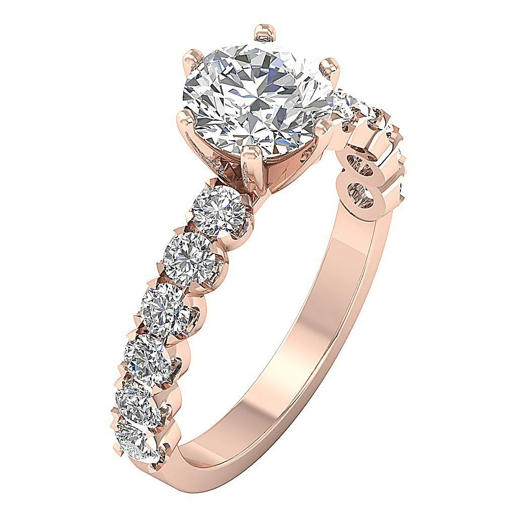 The Ibrahim Classic Six Prong 1.50Ct Center Solitaire Natural Diamond Engagement Ring For Women - Image 3
