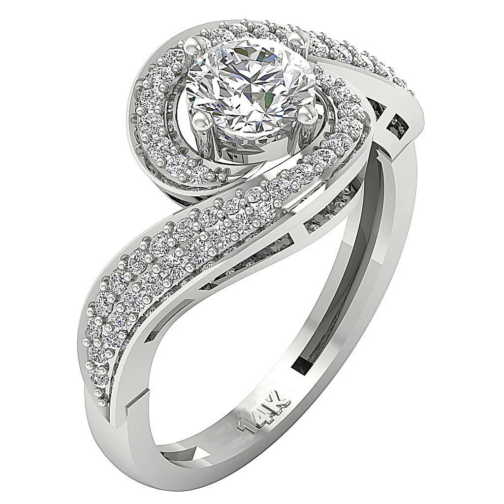 The Idris Elegant Round Cut Diamond Solitaire Engagement Ring 14k Rose Gold 10.15 mm - Image 2