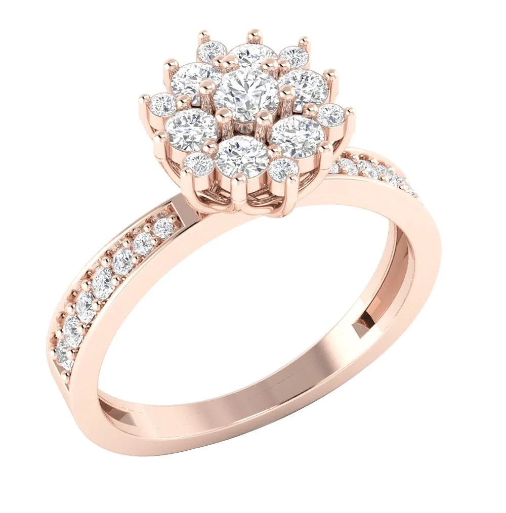 The Ignacio Round Brilliant Cut Diamond Engagement Wedding Ring Prong Set 14K Gold - Image 3