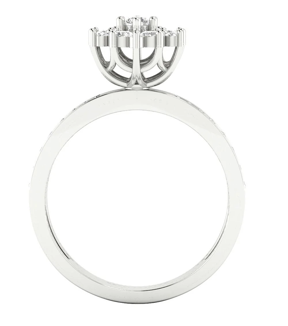 The Ignacio Round Brilliant Cut Diamond Engagement Wedding Ring Prong Set 14K Gold - Image 5