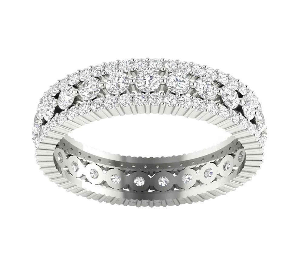 The Iker Sparkly Natural Diamond Eternity Wedding Ring For Her Yellow Gold - Image 4
