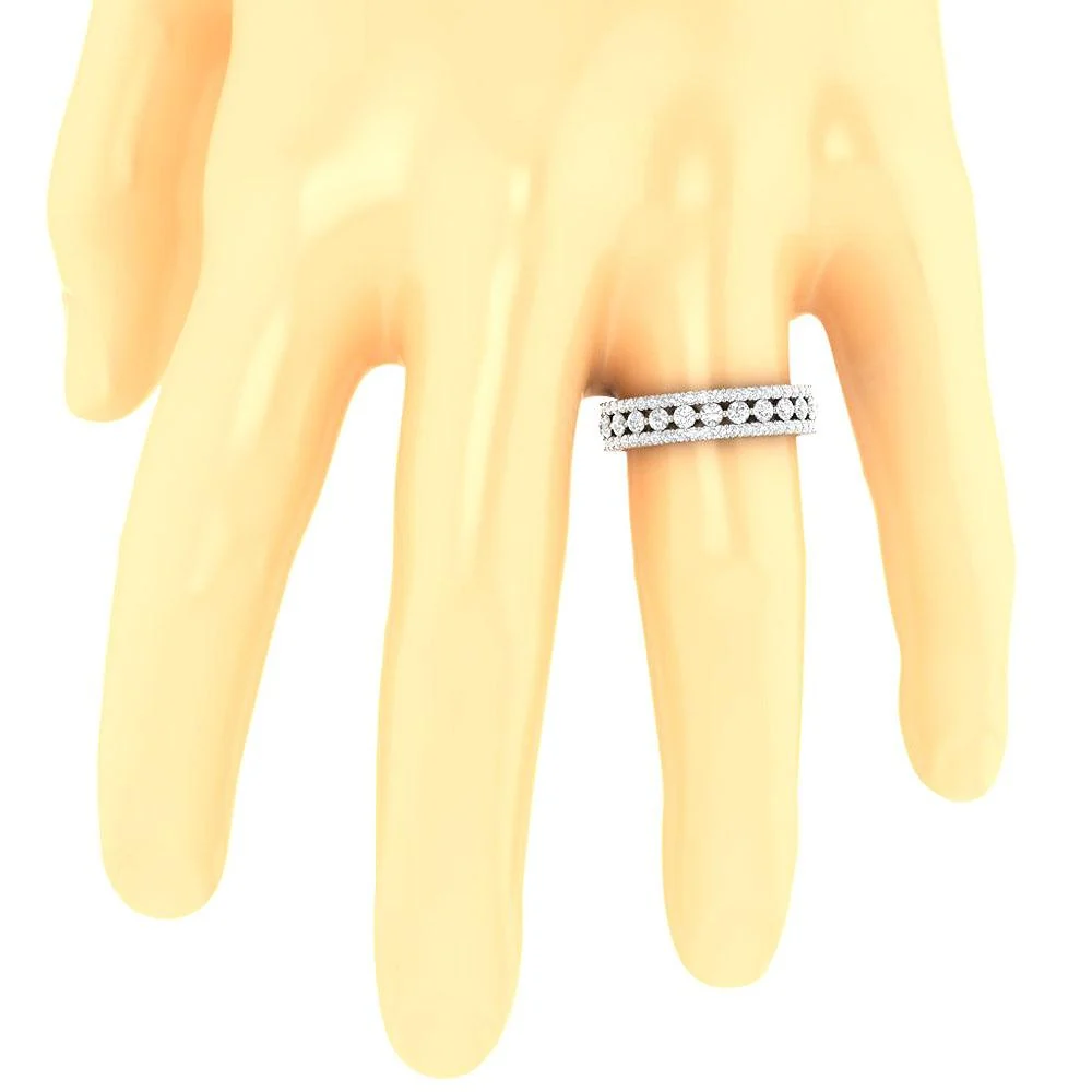 The Iker Sparkly Natural Diamond Eternity Wedding Ring For Her Yellow Gold - Image 7