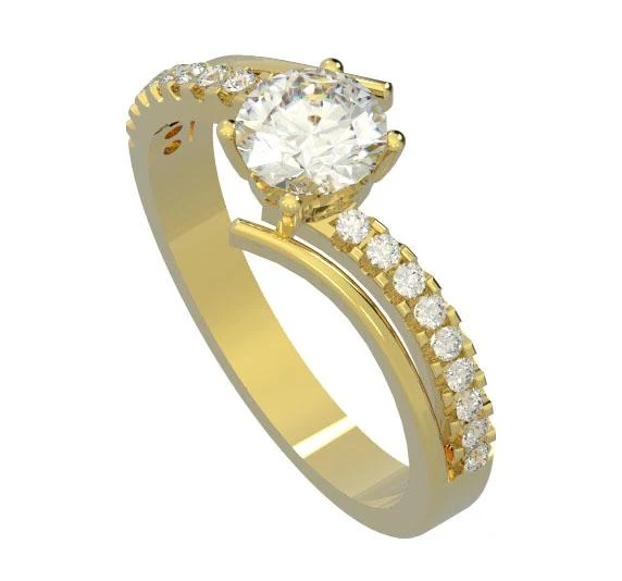 The Iliana Natural Diamond 14K Solid Gold Solitaire Engagement Ring Prong Set - Image 2