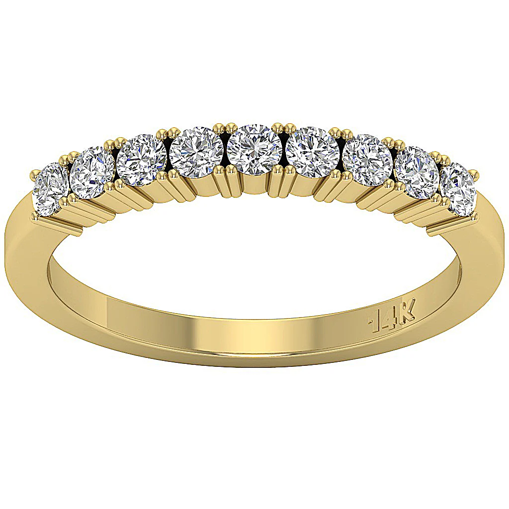 The India Round Brilliant Diamond 14K Solid Gold Anniversary Wedding Ring